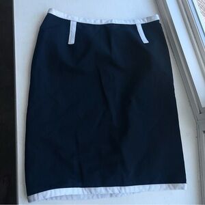 Port Authority Navy‎ and White Pencil Skirt size 2 vintage